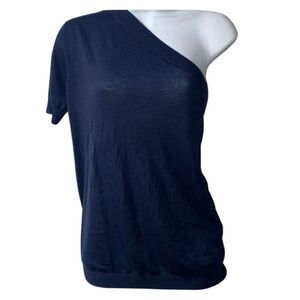 New Kokun One Shoulder Navy Blue Top size Small